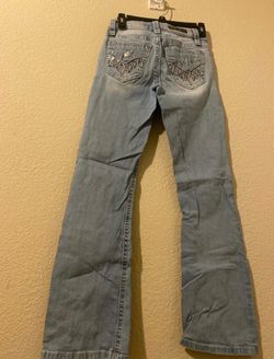 Stella in Dreams Y2K Light Wash Bootcut Jeans 3/26 Embellished Pockets