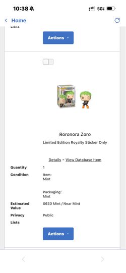 Limited Edition Royalty Sticker 3500 pcs Zoro