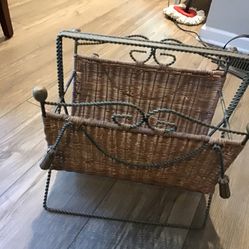 Strong Wicker Magazine Holder Looks Brand New