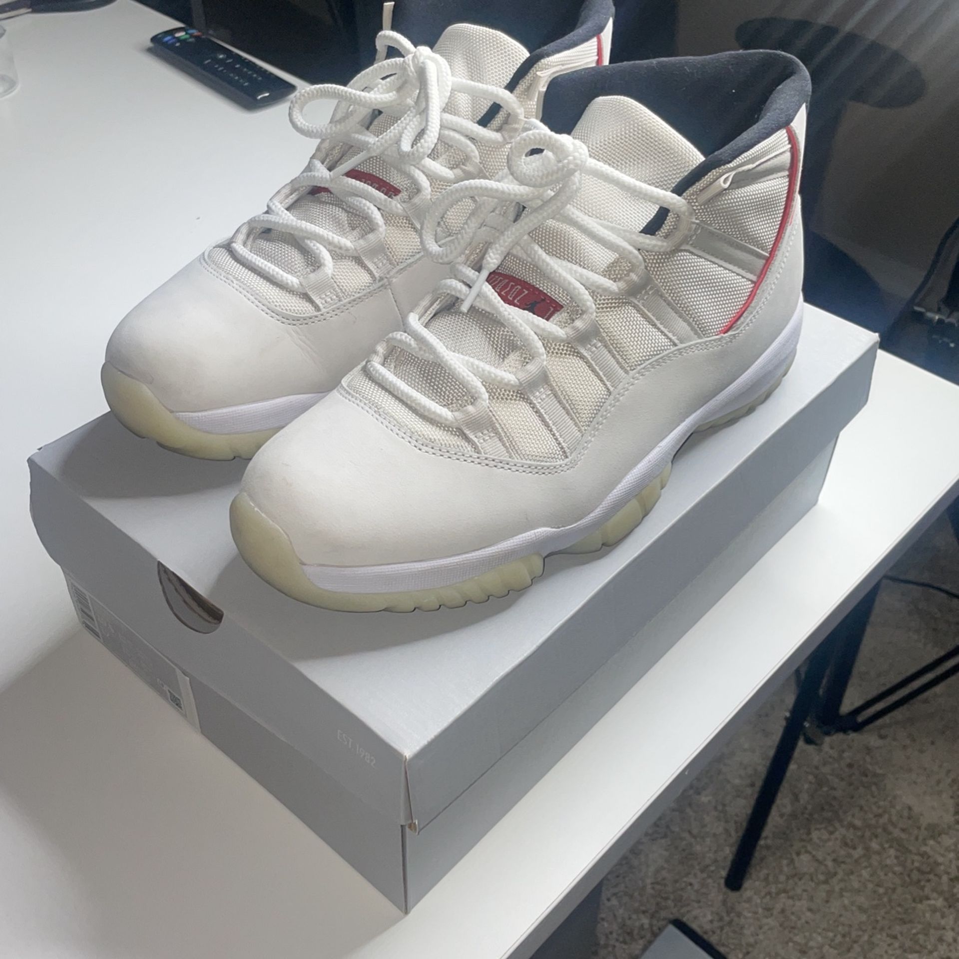 Jordan 11 Platinum Tint Finally nice enough out to wear these ?. 2018 Jordan 11  main image 2