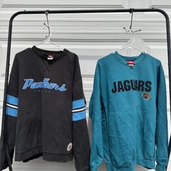 NFL Vintage Jaguars And Panthers Crewnecks 