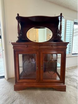 Lexington Solid Wood Sideboard / China Cabinet with Mirror Hutch