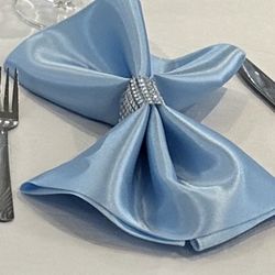 Baby Blue Napkins With Napkin Ring