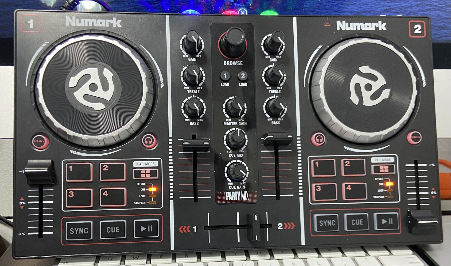 Numark Party Mix Double Deck DJ Controller w/Built-In Light Show (#702)