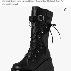 black platform boots