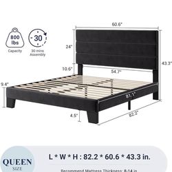 Black queen bed frame new