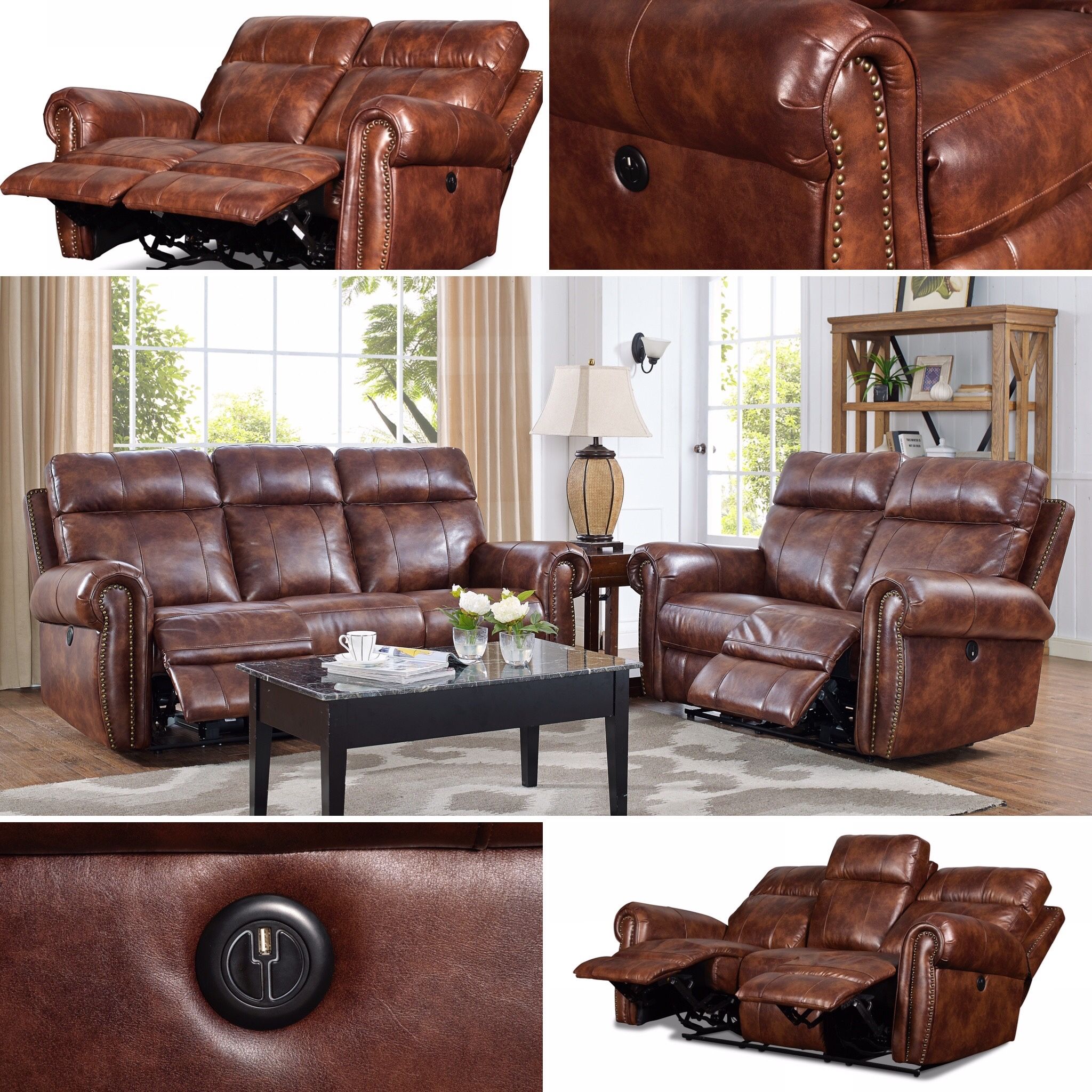 πNew Power Reclining Sofa & Loveseat.