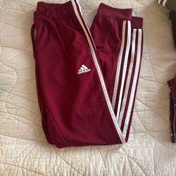 Burgundy Adidas Joggers