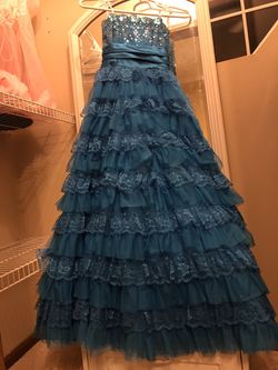 Prom or any party dress gown , royal blue,