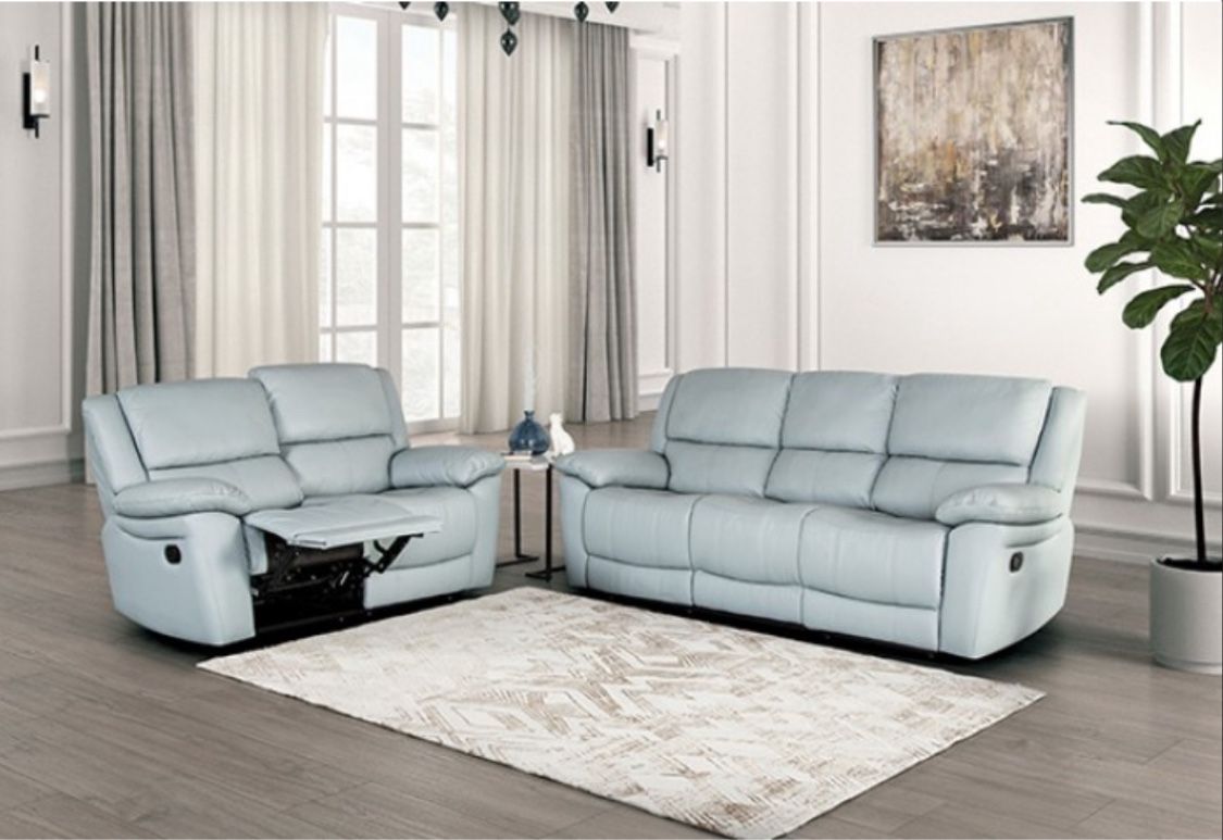 New Leather Recliner Couch and Loveseat! Pillow Top Arms! Free Delivery 🚚!