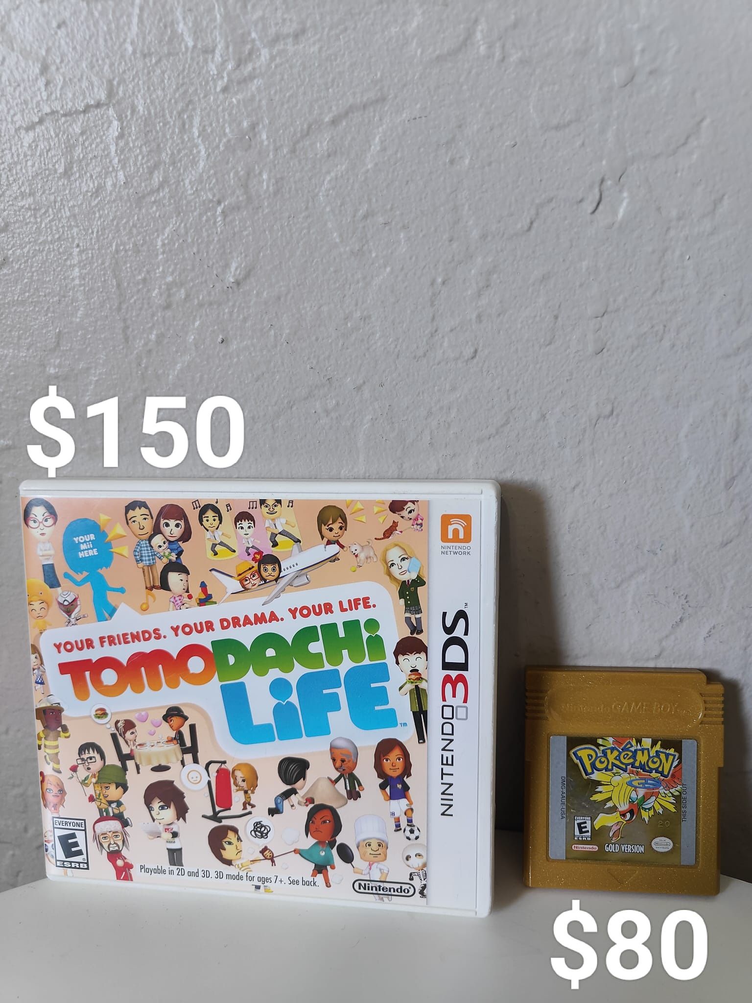 Tomodachi Life (3DS, 2014) and Pokémon Gold Game Boy Games