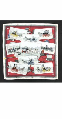 Hermès Attelages Carré 90 Silk Scarf 100% Silk Made in France Vintage