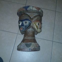 Vintage hand Craved Wooden Stoll