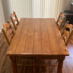 Solid Wooden Dining Table And Chairs