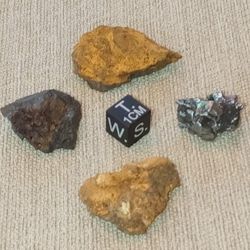 Around the World Meteorite Fragment Collection (lot of 4) Argentina/Kenya/Russia/China