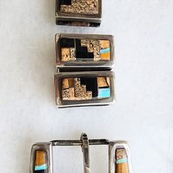 Gorgeous Ranger 4 Piece Buckle Set Navajo Signed FREE SHIPPING