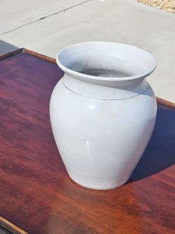 White glass vase