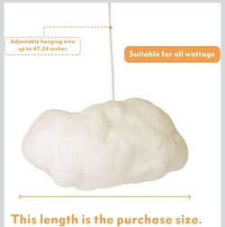 Brand New Modern Floating White Cloud Pendant Hanging Light (23.7Inch)