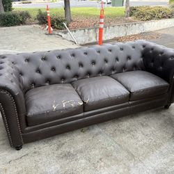 Great Leather Sofa 84” - Leather Couch $200 OBO
