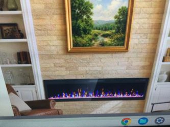 EAG 72IN . 1500-WATT WALL-MOUNTED AND RECESSED LINEAR ELECTRIC FIREPLACE INSERT WITH REMOTE IN BLACK