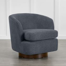 Swivel Accent Chair Armchair for Living Room, Fabric in Dark Gray