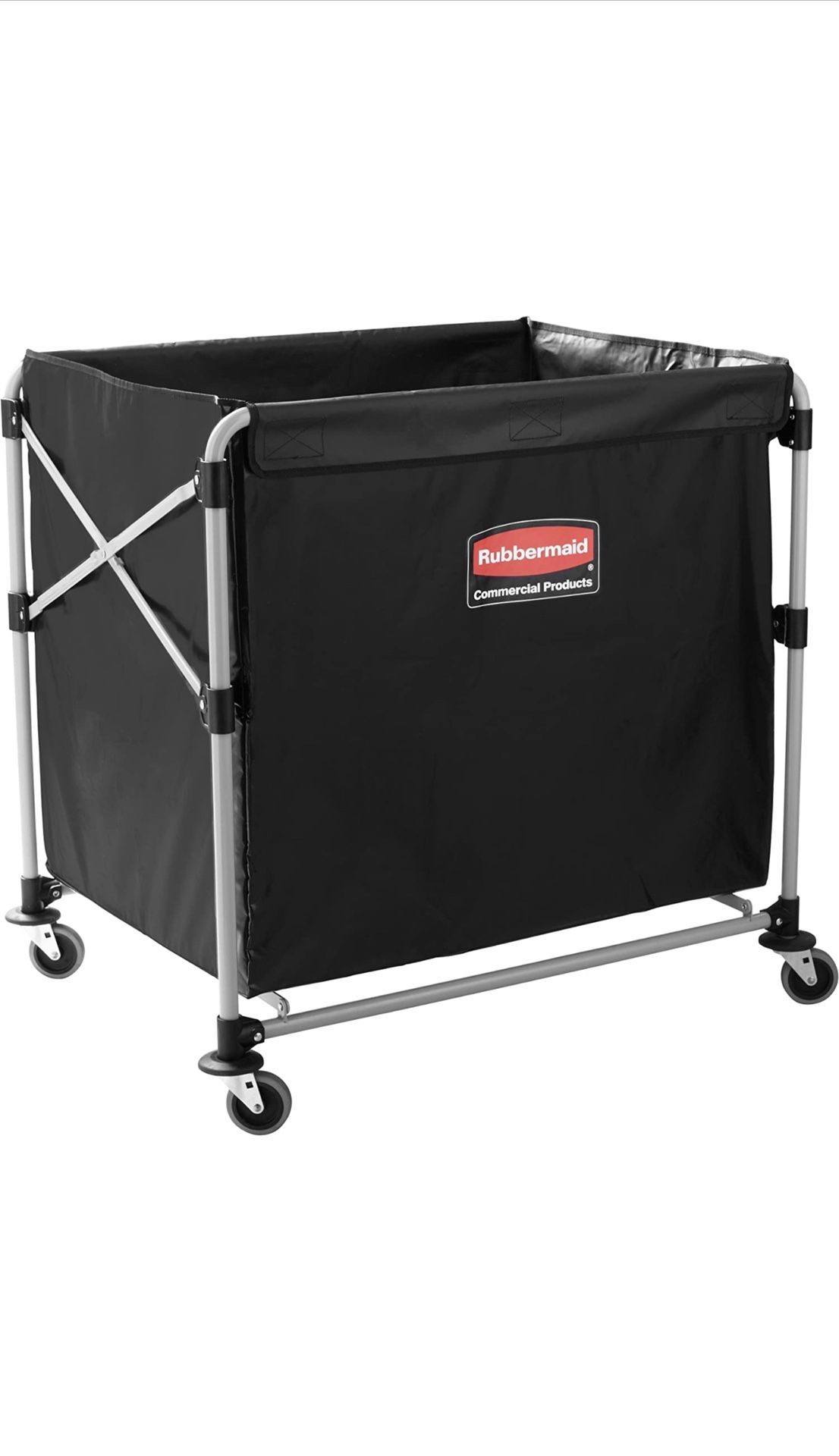 Rubbermaid Commercial Products, Collapsible X Cart Laundy Cart, College Move-In, Transport Supplies and Groceries, Steel, 8 Bushel (300 L) Cart, 36" L