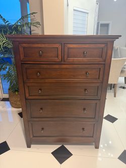Tall Wood Dresser 6-Drawer Chest