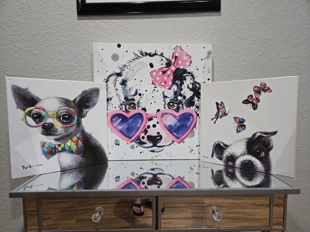 Wall Art Total 3 Pieces Excellent Condition
