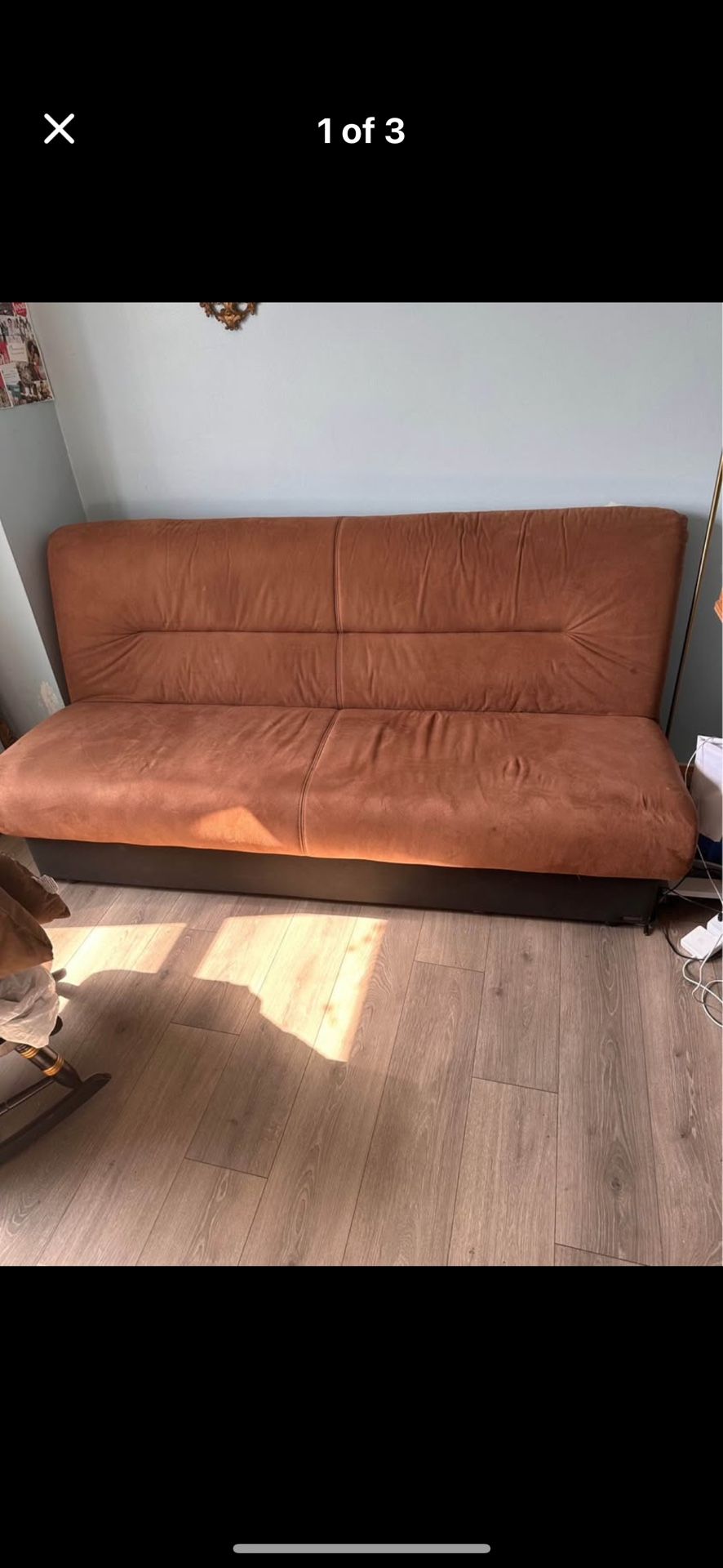 Brown Suede Futon 