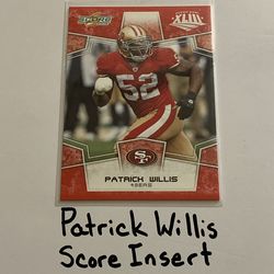 Patrick Willis San Francisco 49ers Hall of Fame LB Score Short Print Insert Card.