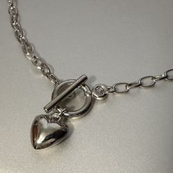 Cute Small Heart Pendant Necklace Choker Silver Love New Collar Trendy Silvery
