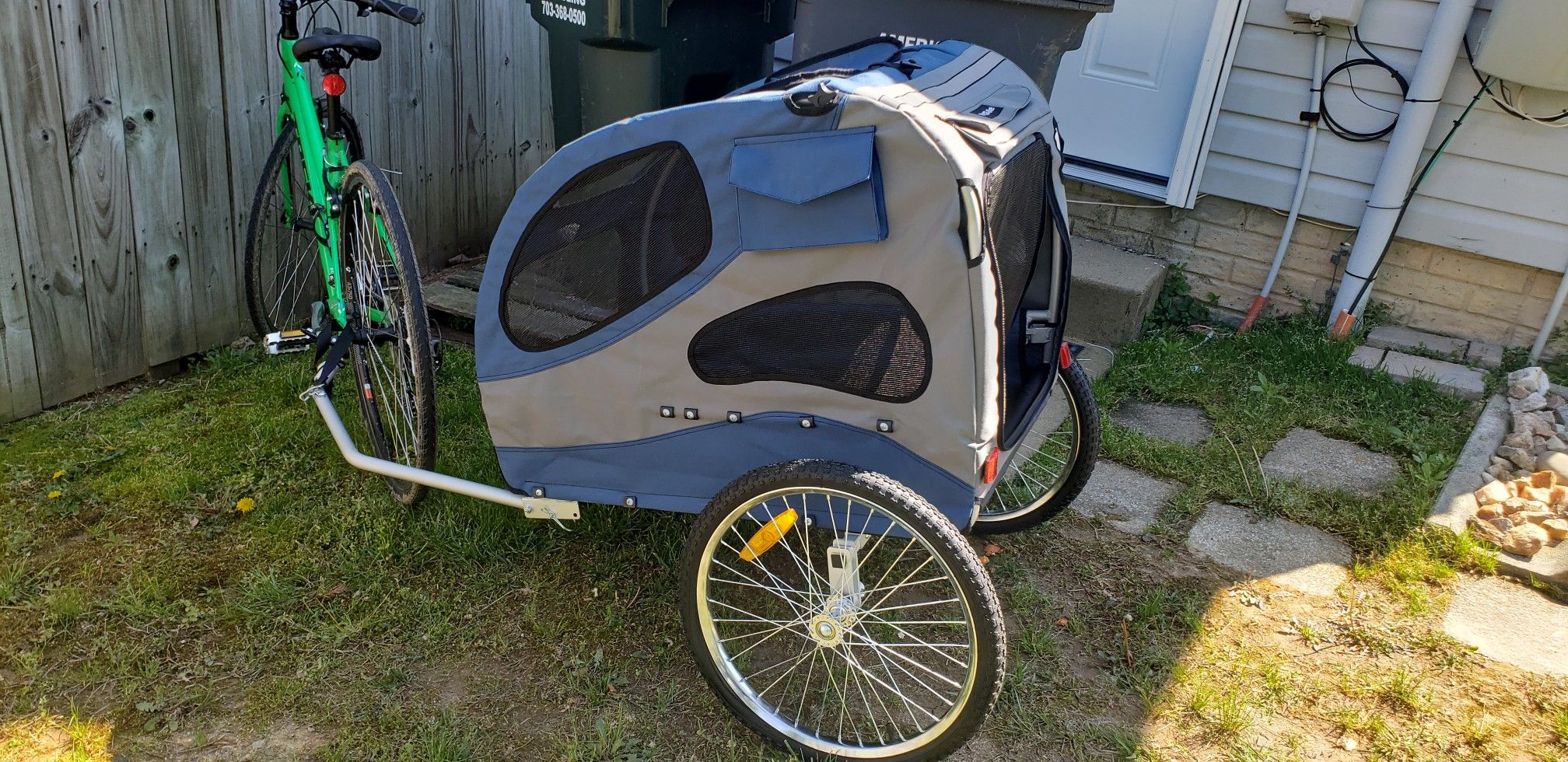 PetSafe Happy Ride Blue Dog Bicycle Trailer, Large