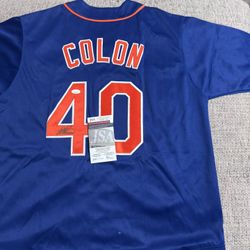 Bartolo Colon Signed Autograph Custom Jersey - JSA COA - New York Mets