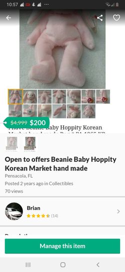 Open to offers Beanie Baby Hoppity Korean Market hand made