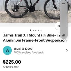 Jamis Trail X 1 Mountain Bike- 19” Aluminum Frame-Front Suspension