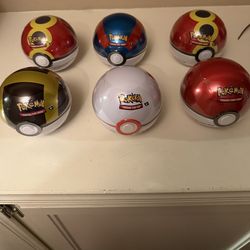 6 x Pokémon TCG Pokeball Tins - 18 Booster Packs Factory Sealed