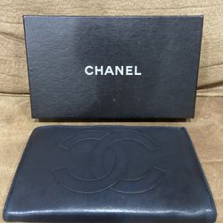 Black Chanel lambskin leather wallet