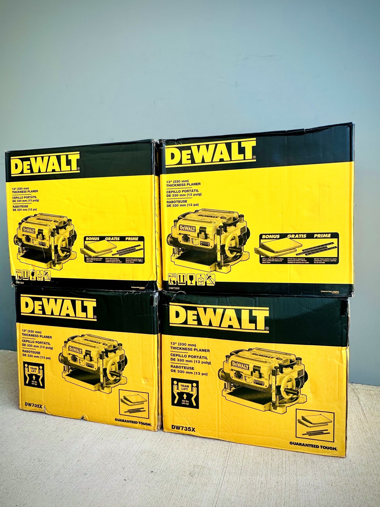 Brand new Dewalt 15 Amp Corded 13 in. Heavy-Duty 2-Speed Bench Planer with (3) Knives, In Feed Table and Out Feed Table