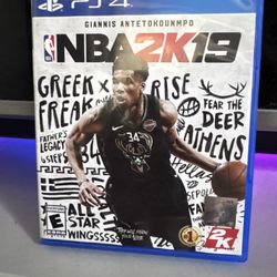NBA 2K19 Sony Playstation 4 Video Game PS4 2018Disc and Case