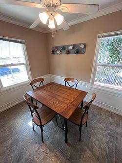 Wood Dining Table & 4 Chairs