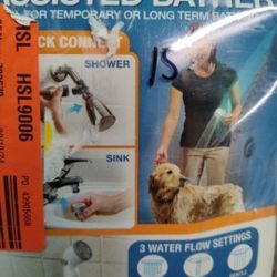 Rinse Ace Assisted Bather Showerhead Attachment With Hose In White