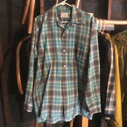 Vintage Mens Casual Button Down Plaid Shirts TOWNCRAFT Arrow Etc