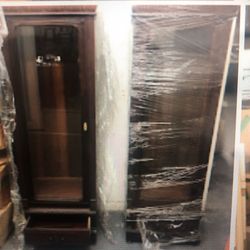 Display Cabinets 2 Shelves Glass Doors With Key