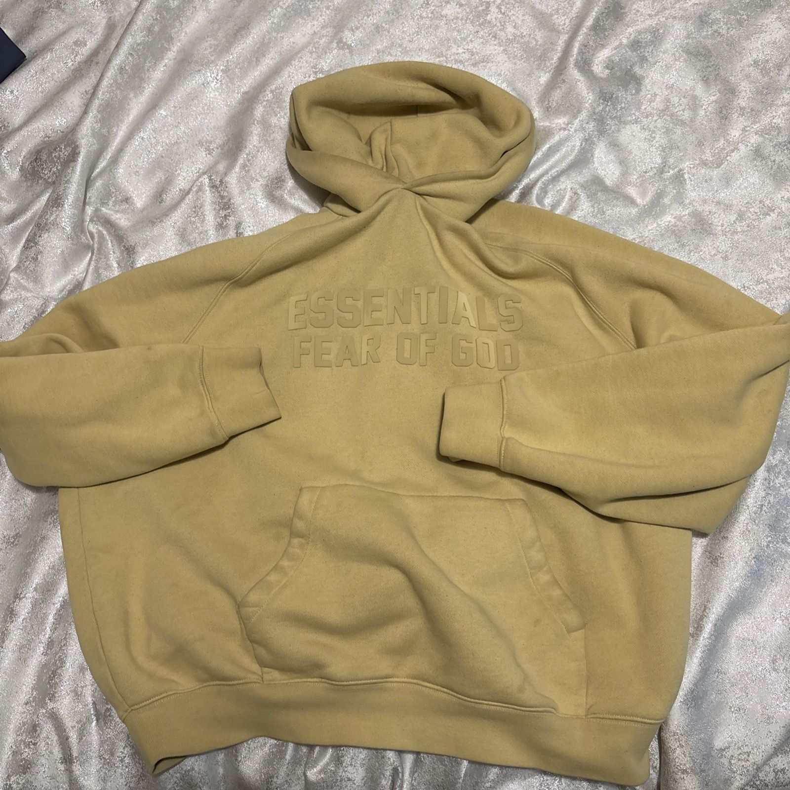  New Essentials Fear of God Hoodie – Yellow – Size [X] – Authentic Streetwear