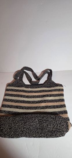 The Sak Woven Crochet Shoulder Bag – Black & Tan