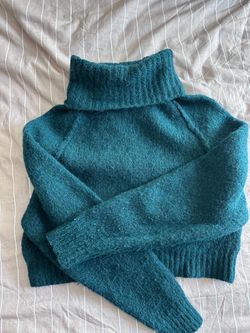 Blue turtle neck sweater