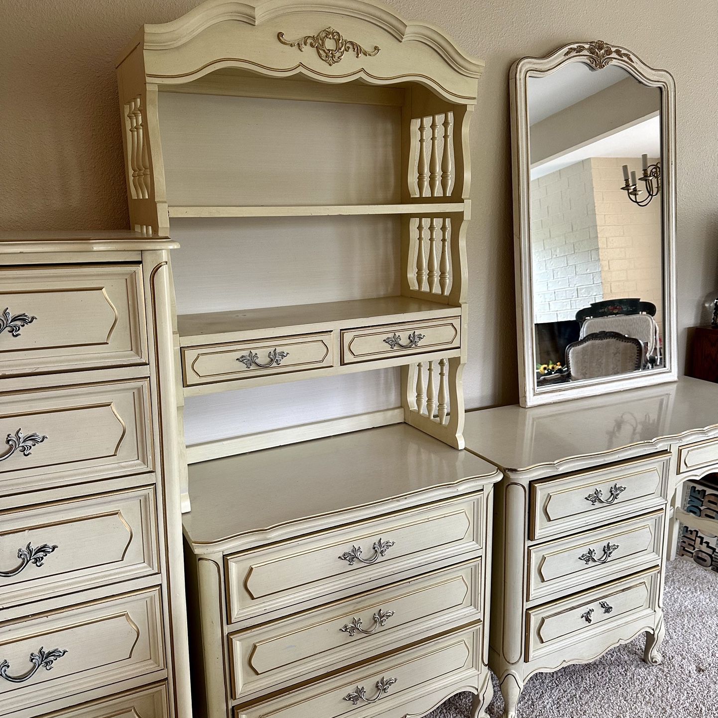 7 Piece  French Provincial  Twin Bedroom  Set