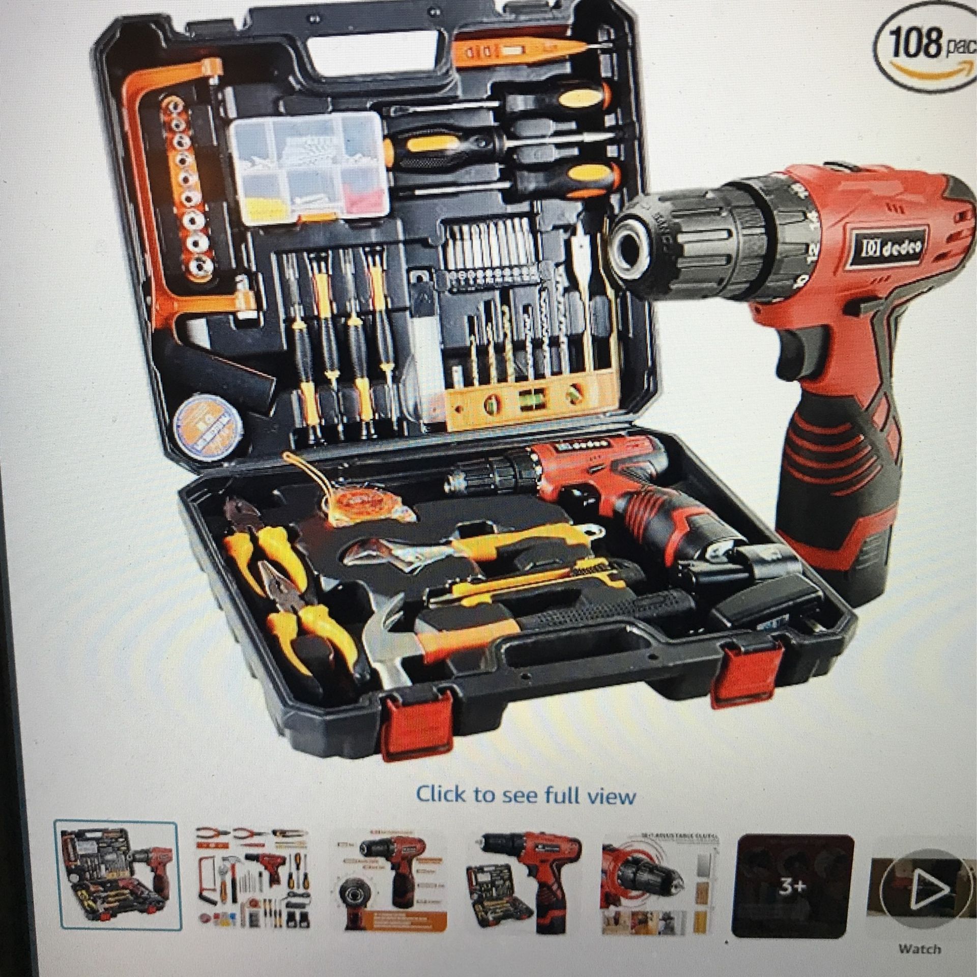 Tool Set With Drill, 108 Pieces - New