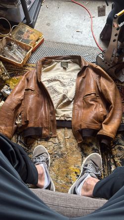 Leather Authentic Military Leather Jacket 