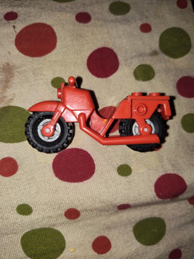 Old School Red Lego Motorcycle